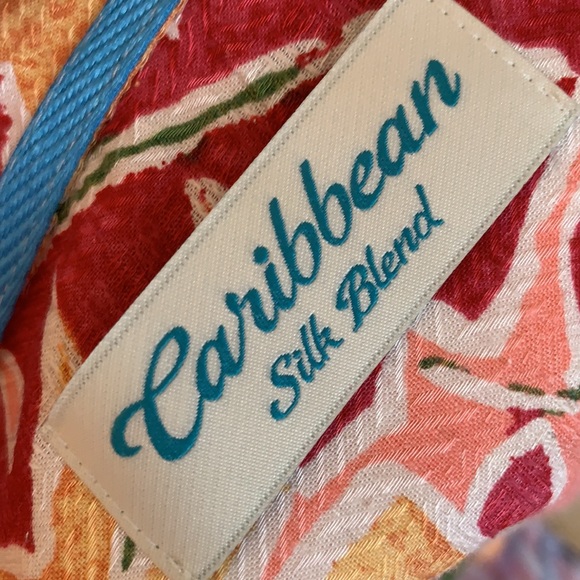 CARIBBEAN NWT MEN’S MULTICOLOR TROPICAL SHIRT LG - Picture 5 of 7